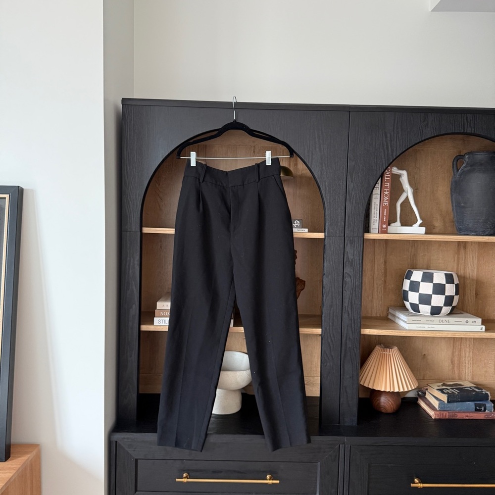 Zara Black Trousers Straight Leg Classic